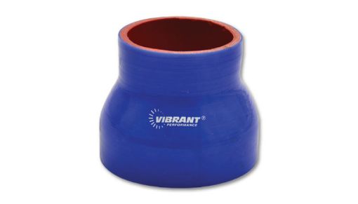 Bilde av Vibrant 1.75in I.D. x 2.5in I.D. x 3in Long Gloss Blue Silicone Transition Hose