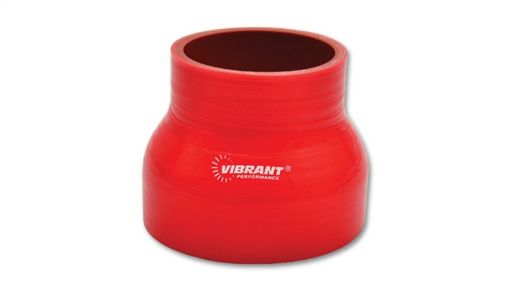 Bilde av Vibrant 4 Ply Reinforced Silicone Transition Connector - 1.75in I.D. x 2.5in I.D. x 3in long (RED)