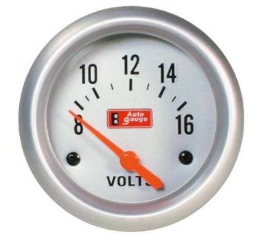 Bilde av Autogauge voltmeter - Hvit